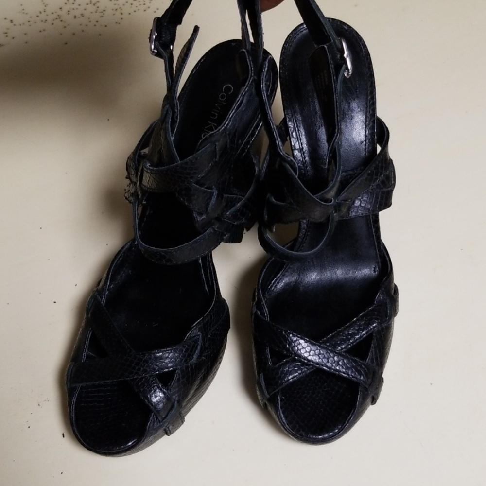 Calvin Klein...Faux Snakeskin Heels
